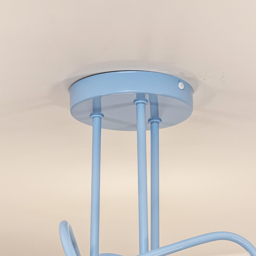 Aufgesetzte Deckenleuchte OXFORD 3xE27/15W/230V blau