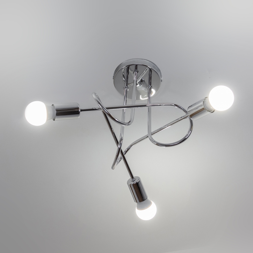 Aufgesetzte Deckenleuchte OXFORD 3xE27/15W/230V, glänzender Chrom