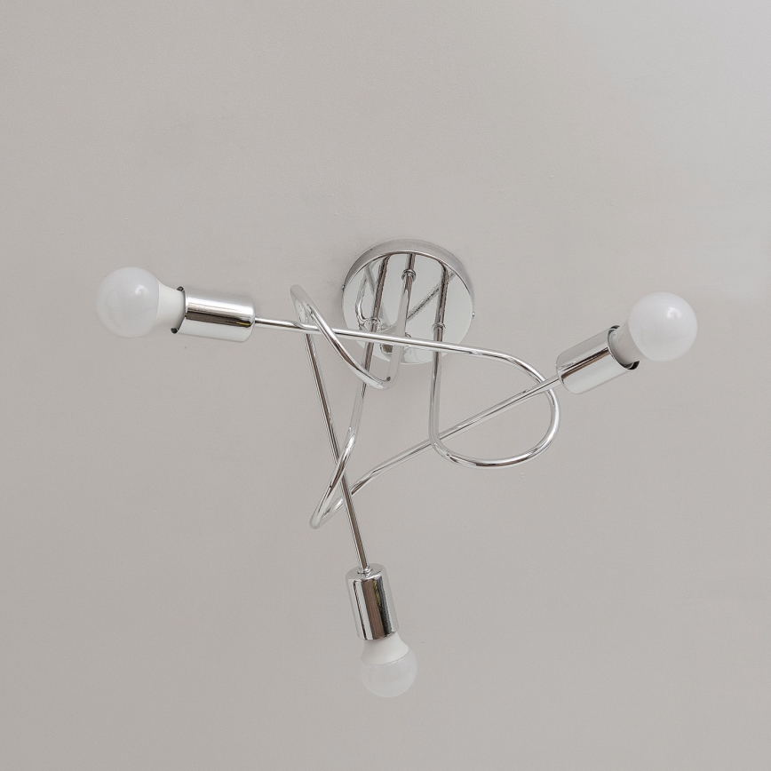 Aufgesetzte Deckenleuchte OXFORD 3xE27/15W/230V, glänzender Chrom