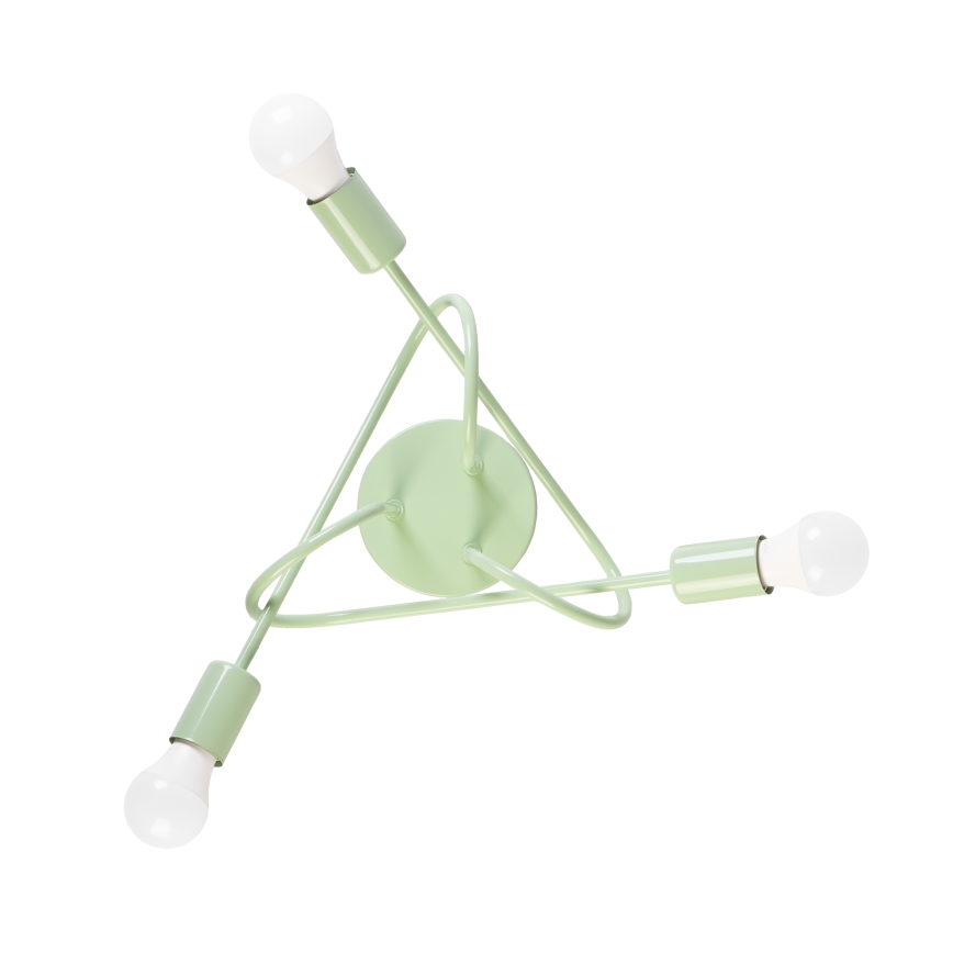 Aufgesetzte Deckenleuchte OXFORD 3xE27/15W/230V grün