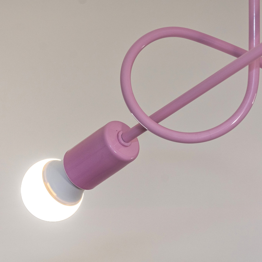 Aufgesetzte Deckenleuchte OXFORD 3xE27/15W/230V rosa