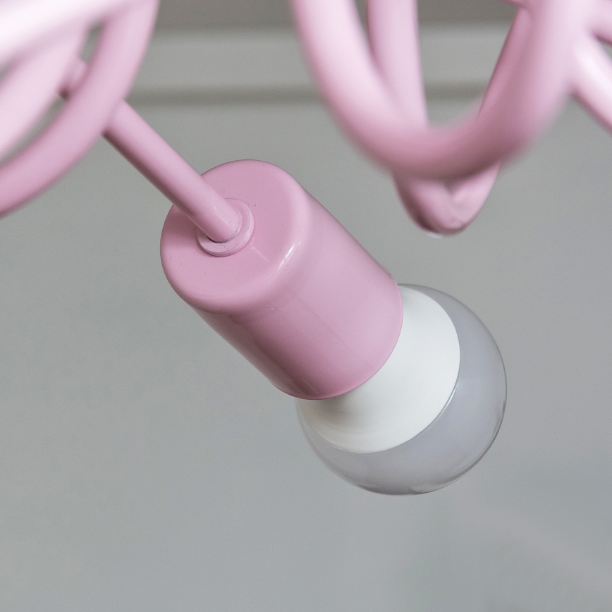 Aufgesetzte Deckenleuchte OXFORD 3xE27/15W/230V rosa