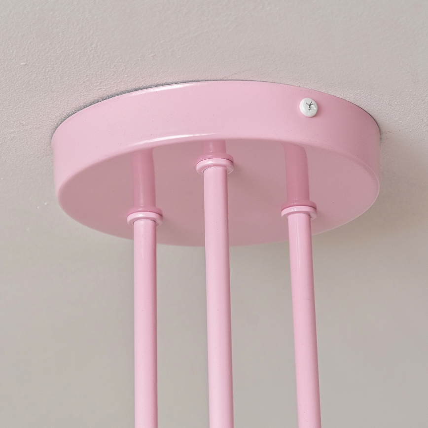 Aufgesetzte Deckenleuchte OXFORD 3xE27/15W/230V rosa