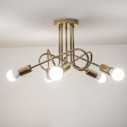 Aufgesetzte Deckenleuchte OXFORD 5xE27/15W/230V, gold