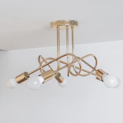 Aufgesetzte Deckenleuchte OXFORD 5xE27/15W/230V, gold