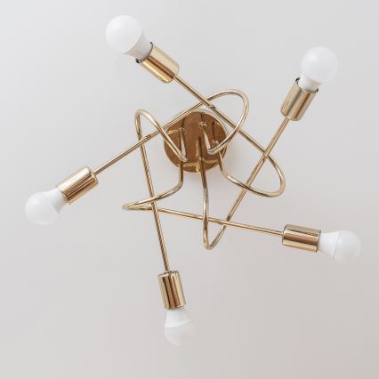 Aufgesetzte Deckenleuchte OXFORD 5xE27/15W/230V, gold