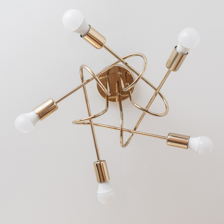 Aufgesetzte Deckenleuchte OXFORD 5xE27/15W/230V, gold