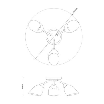 Aufgesetzte Deckenleuchte PORTOS 3xE14/10W/230V, glänzender Chrom