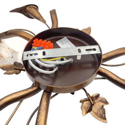 Aufgesetzte Deckenleuchte ROZETA 3xE14/40W/230V, bronzefarben