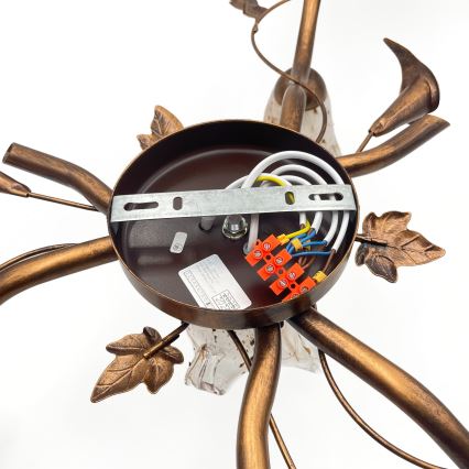 Aufgesetzte Deckenleuchte ROZETA 4xE14/40W/230V bronzefarben