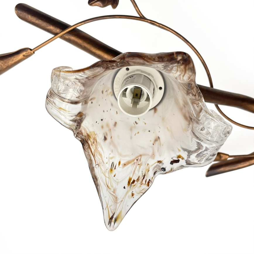 Aufgesetzte Deckenleuchte ROZETA 4xE14/40W/230V bronzefarben