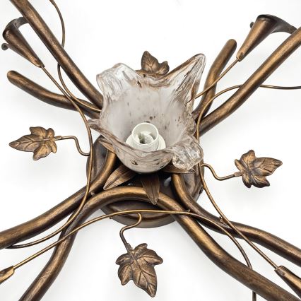 Aufgesetzte Deckenleuchte ROZETA 5xE14/40W/230V bronzefarben