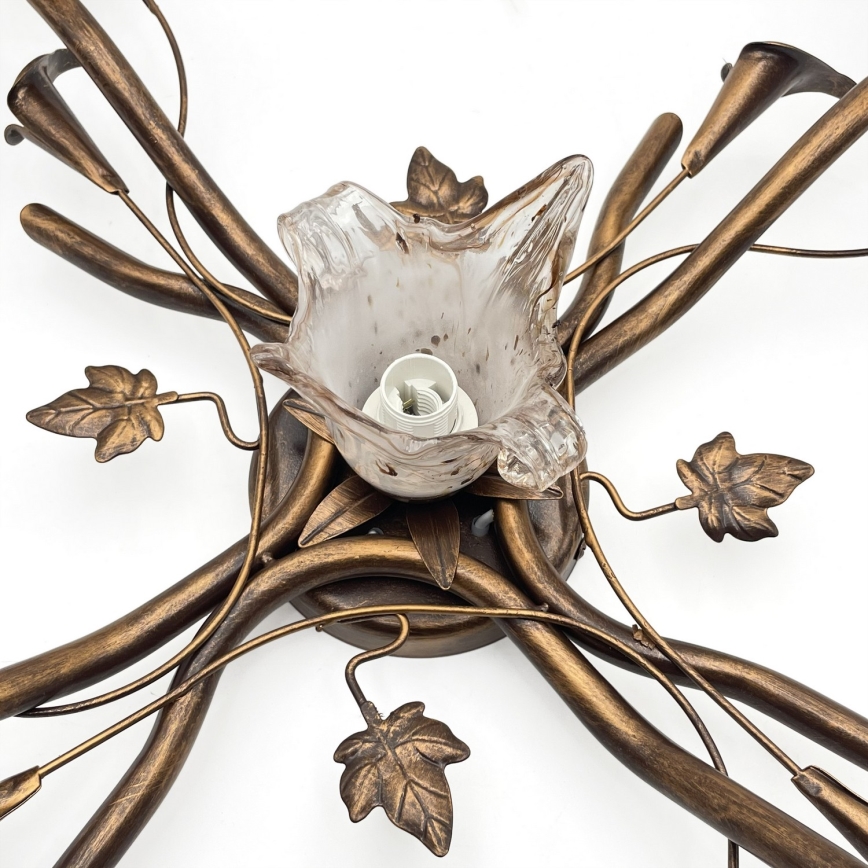 Aufgesetzte Deckenleuchte ROZETA 5xE14/40W/230V bronzefarben