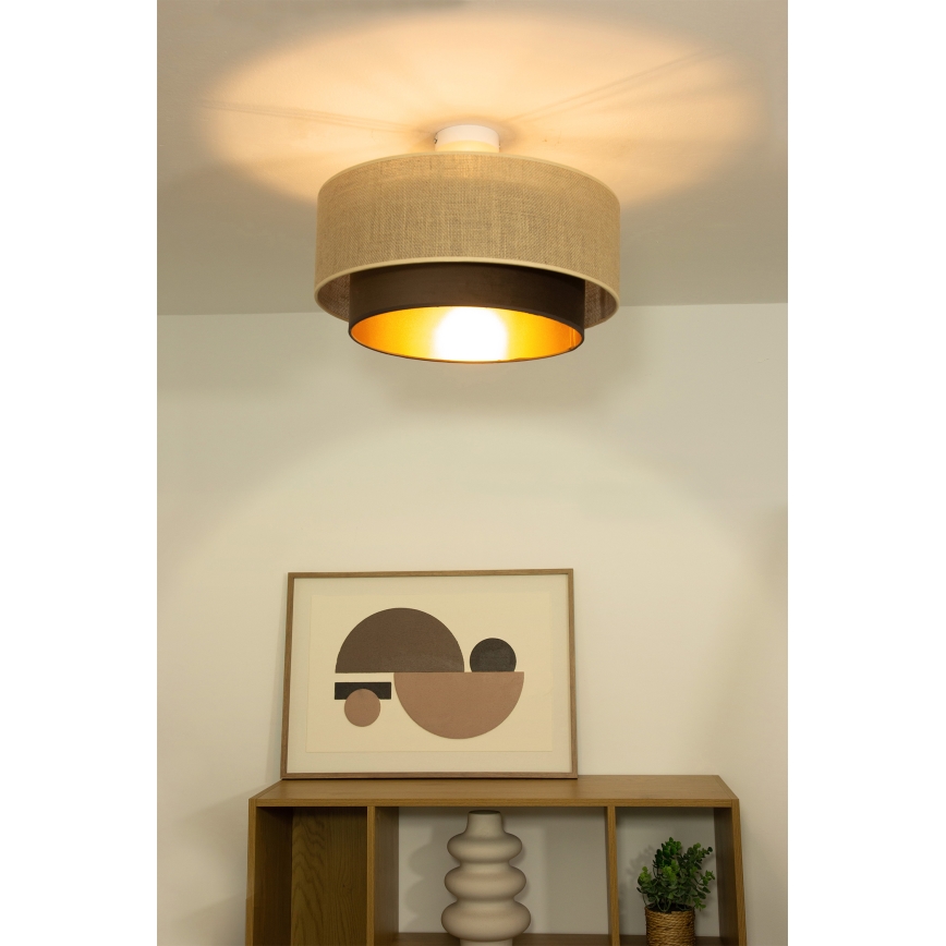 Aufgesetzte Deckenleuchte SARTA 1xE27/60W/230V Ø 45 cm braun/Jute