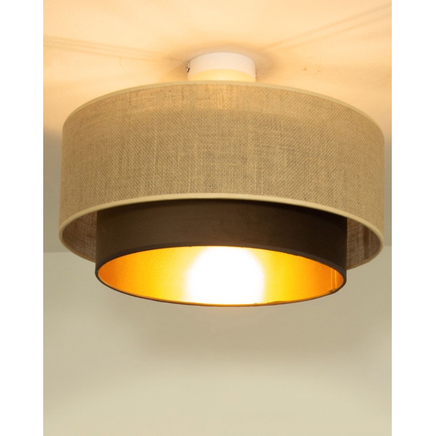 Aufgesetzte Deckenleuchte SARTA 1xE27/60W/230V Ø 45 cm braun/Jute