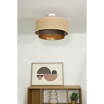 Aufgesetzte Deckenleuchte SARTA 1xE27/60W/230V Ø 45 cm braun/Jute