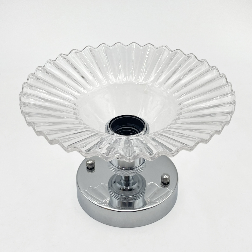 Aufgesetzte Deckenleuchte TRISH 1xE27/15W/230V glänzender Chrom/klares Glas