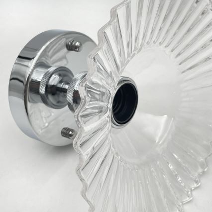 Aufgesetzte Deckenleuchte TRISH 1xE27/15W/230V glänzender Chrom/klares Glas