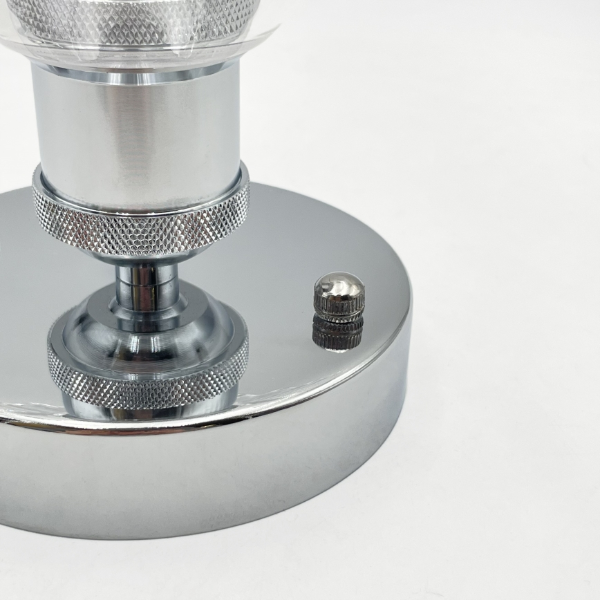 Aufgesetzte Deckenleuchte TRISH 1xE27/15W/230V glänzender Chrom/klares Glas