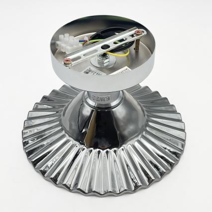 Aufgesetzte Deckenleuchte TRISH 1xE27/15W/230V glänzender Chrom/rauchschwarz