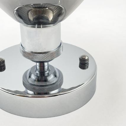 Aufgesetzte Deckenleuchte TRISH 1xE27/15W/230V glänzender Chrom/rauchschwarz