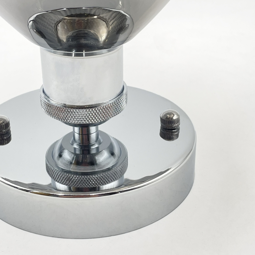 Aufgesetzte Deckenleuchte TRISH 1xE27/15W/230V glänzender Chrom/rauchschwarz