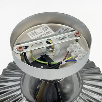 Aufgesetzte Deckenleuchte TRISH 1xE27/15W/230V glänzender Chrom/rauchschwarz