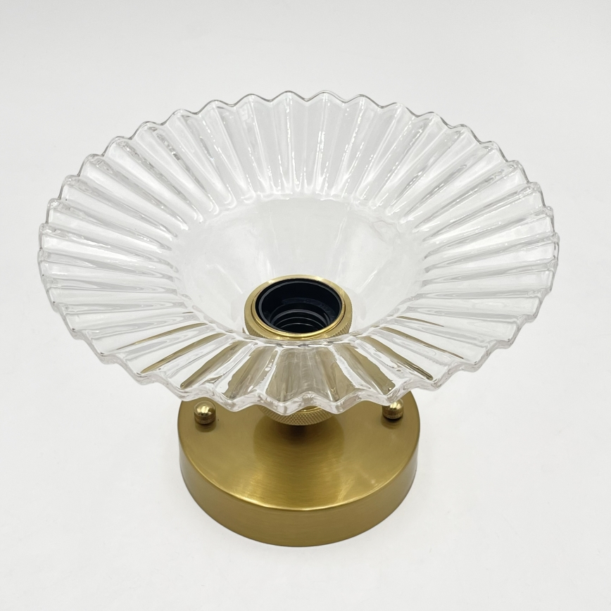 Aufgesetzte Deckenleuchte TRISH 1xE27/15W/230V gold/klar