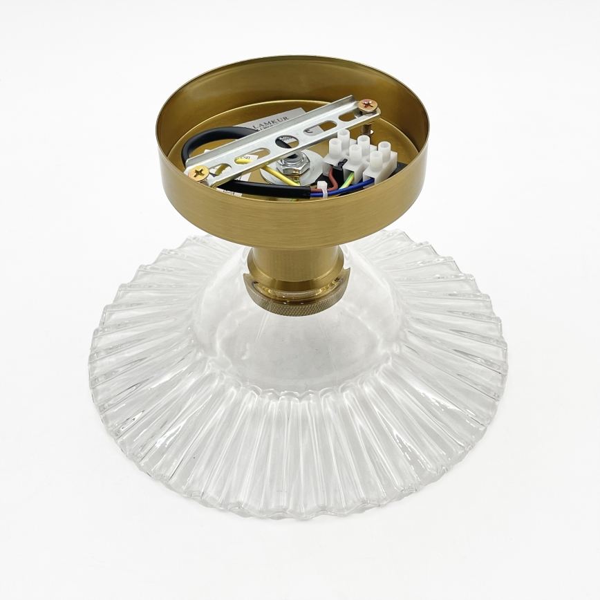 Aufgesetzte Deckenleuchte TRISH 1xE27/15W/230V gold/klar