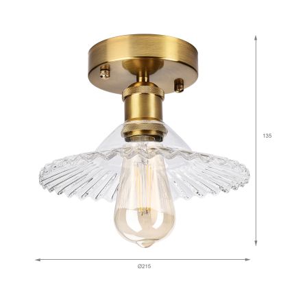 Aufgesetzte Deckenleuchte TRISH 1xE27/15W/230V gold/klar