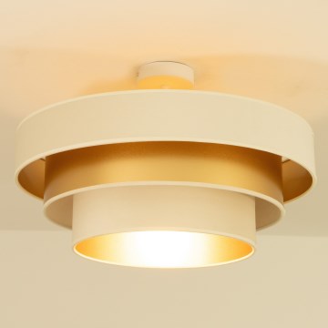 Aufgesetzte Deckenleuchte WENTA 1xE27/60W/230V Ø 50 cm beige/gold