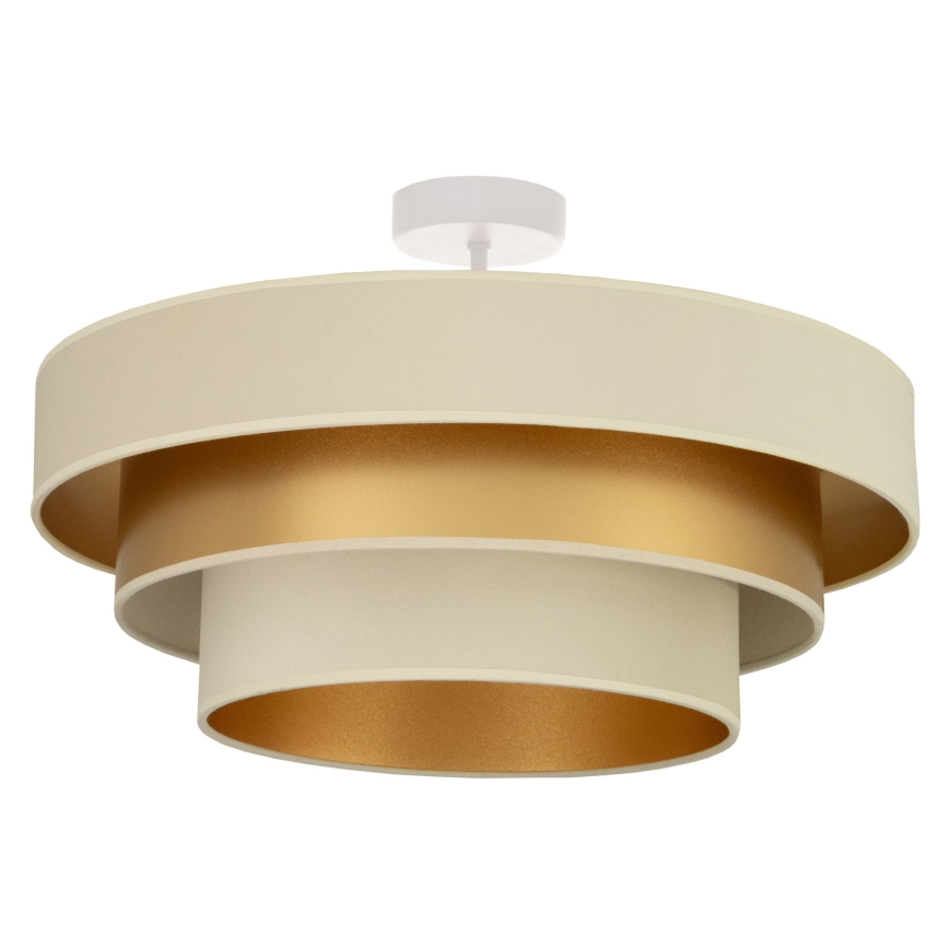 Aufgesetzte Deckenleuchte WENTA 1xE27/60W/230V Ø 50 cm beige/gold