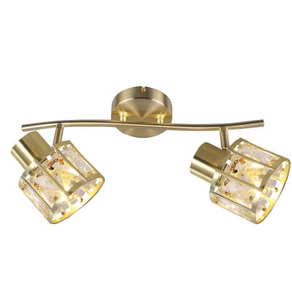 Aufgesetzte Deckenleuchte ZAHARA 2xE27/10W/230V, goldfarben