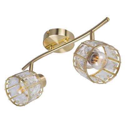 Aufgesetzte Deckenleuchte ZAHARA 2xE27/10W/230V, goldfarben