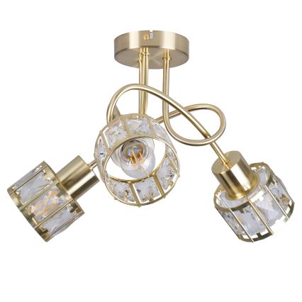 Aufgesetzte Deckenleuchte ZAHARA 3xE27/10W/230V goldfarben