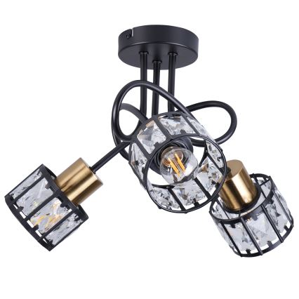 Aufgesetzte Deckenleuchte ZAHARA 3xE27/10W/230V schwarz
