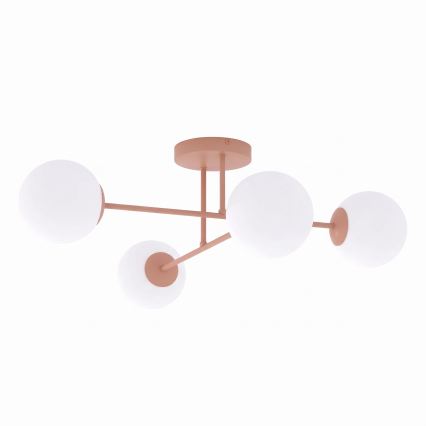 Aufgesetzter Deckenleuchter ROMA 4xE14/10W/230V rosa