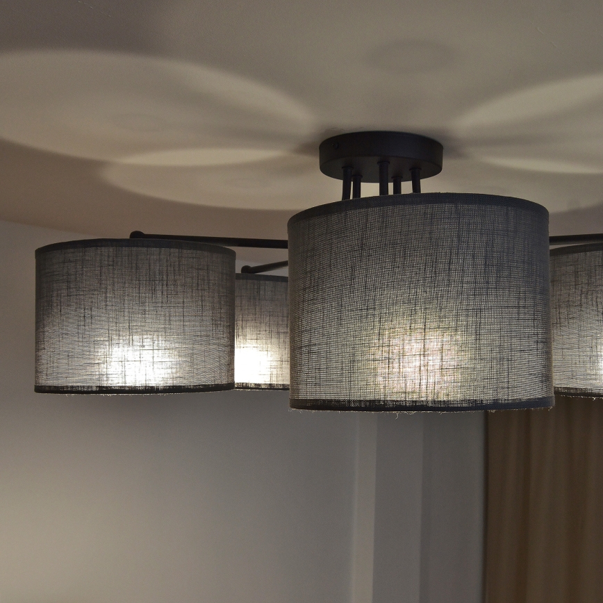 Aufgesetzter Kronleuchter ALBA 5xE27/15W/230V grau