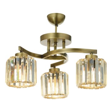 Aufgesetzter Kronleuchter CRYSTALLINE 3xE27/40W/230V bronzefarben