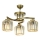 Aufgesetzter Kronleuchter CRYSTALLINE 3xE27/40W/230V bronzefarben