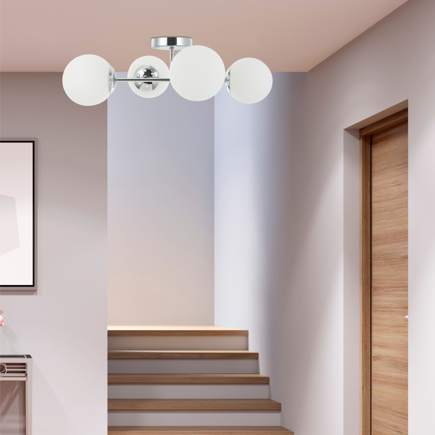 Aufgesetzter Kronleuchter MADDIE 4xE14/5W/230V glänzender Chrom