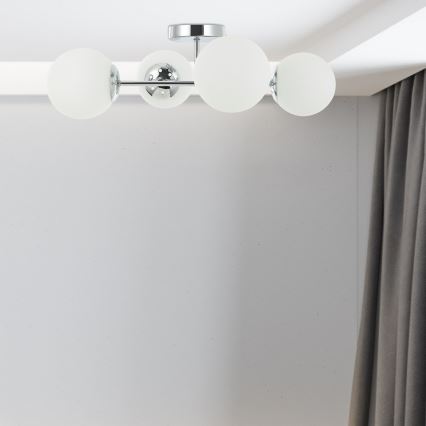 Aufgesetzter Kronleuchter MADDIE 4xE14/5W/230V glänzender Chrom