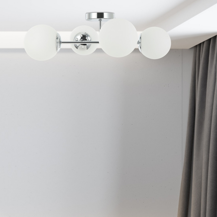 Aufgesetzter Kronleuchter MADDIE 4xE14/5W/230V glänzender Chrom