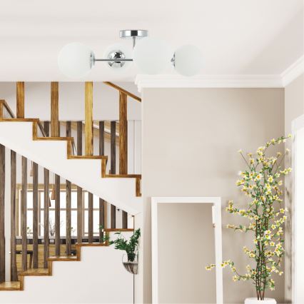 Aufgesetzter Kronleuchter MADDIE 4xE14/5W/230V glänzender Chrom