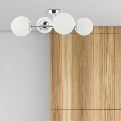 Aufgesetzter Kronleuchter MADDIE 4xE14/5W/230V glänzender Chrom