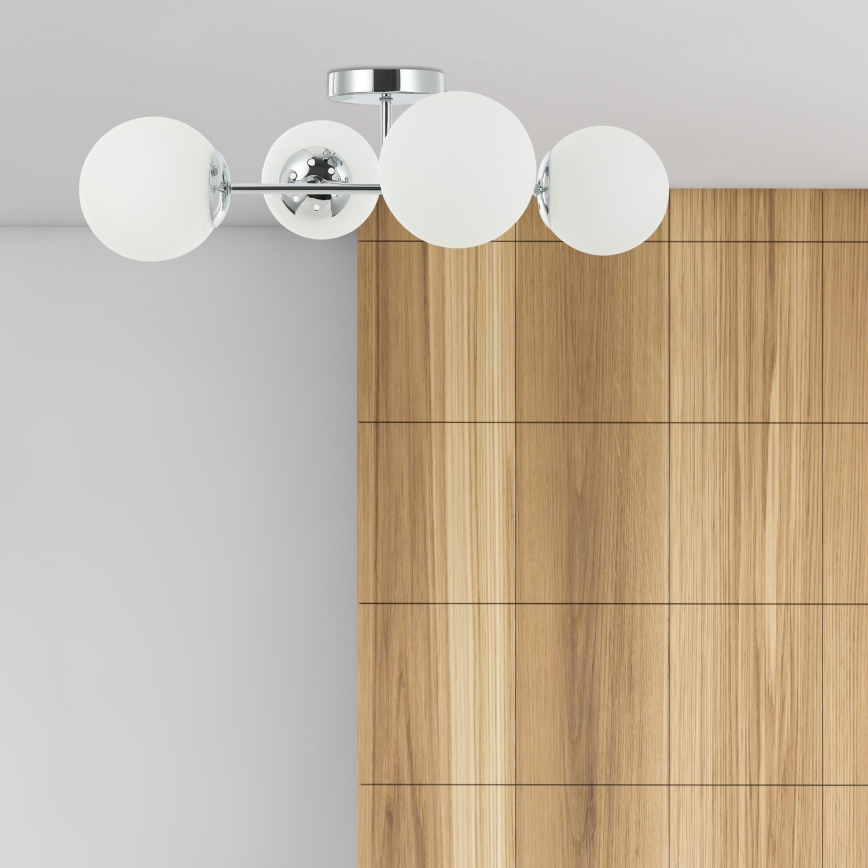 Aufgesetzter Kronleuchter MADDIE 4xE14/5W/230V glänzender Chrom