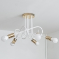 Aufgesetzter Kronleuchter OXFORD 5xE27/15W/230V gold/weiß