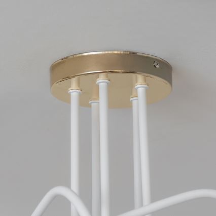 Aufgesetzter Kronleuchter OXFORD 5xE27/15W/230V gold/weiß