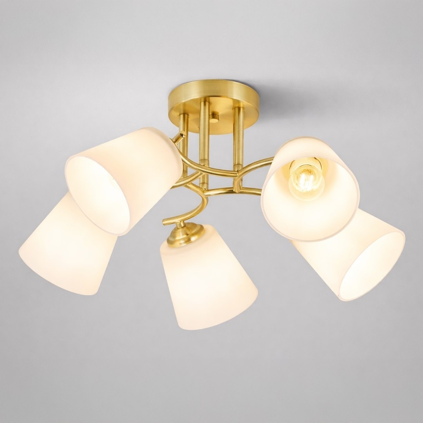 Aufgesetzter Kronleuchter PAFOS 5xE27/15W/230V goldfarben