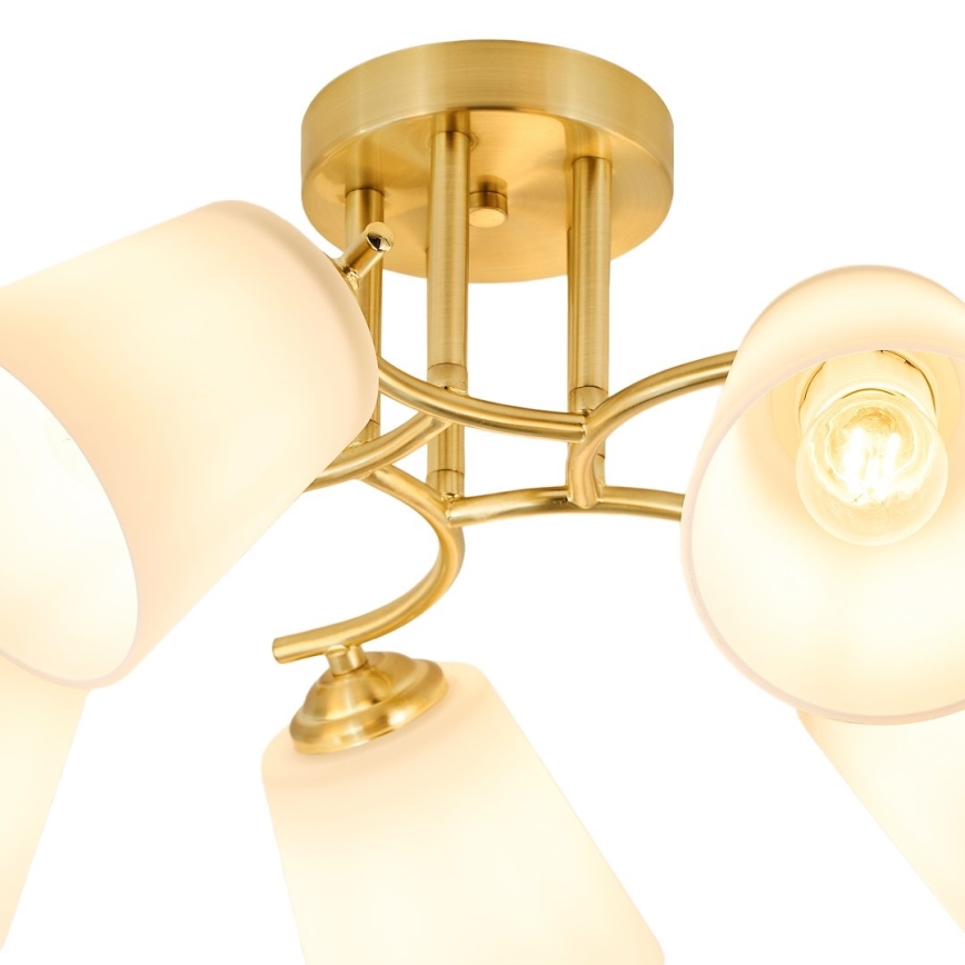 Aufgesetzter Kronleuchter PAFOS 5xE27/15W/230V goldfarben